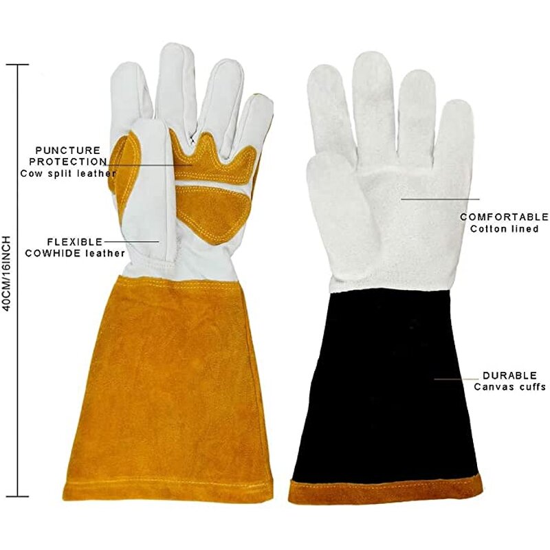 Tig Welding Gloves Manufacturer - High Dexterity Top Grain Leather 16inch Goat Skin and Cowhide