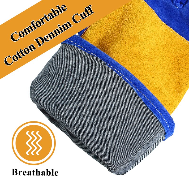 Welding Gauntlet Gloves Manufacturer - Swelder Premium 16inch Long Heat Fire Resistant Leather Forge Mig