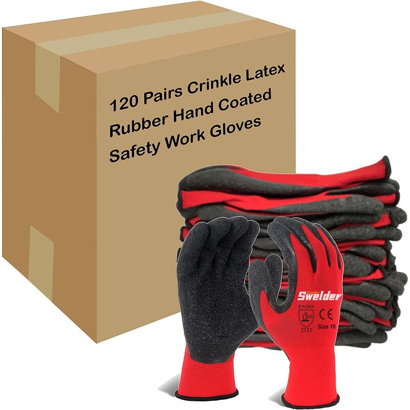 Safety Work Gloves Manufacturer - SUNSHINE 13gauge Polyester Crinkle Latex Rubber Hand Coated for Construction General Use
