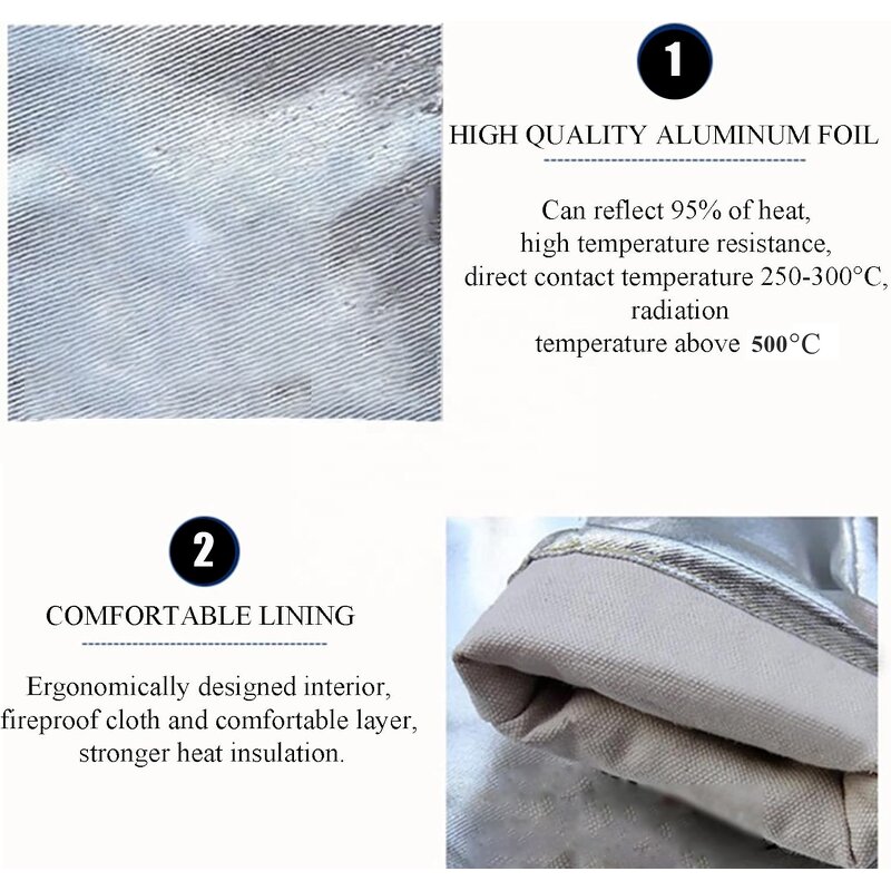 Welding Gloves Manufacturer - Swelder 55CM Long Gaunlet High Temperature Aluminized for Smelting metal Industry