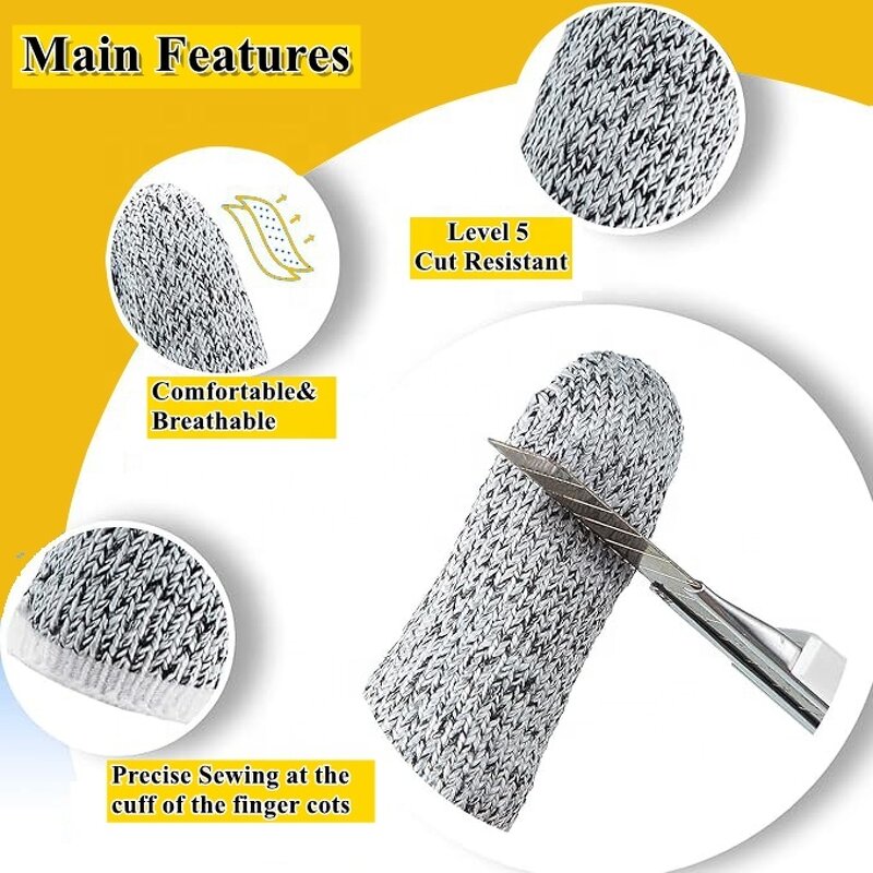 Cut Resistant Protector Guards Manufacturer - SUNSHINE 6CM Thumb Fingers Cots Level 5 Reusable for Gaming Kitchen