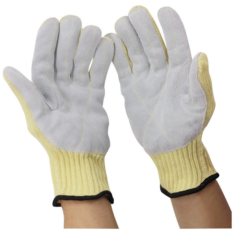 Heat Proof Gloves Manufacturer - Swelder Thumb Crotch Fire Flame Retardant Aramid and Leather
