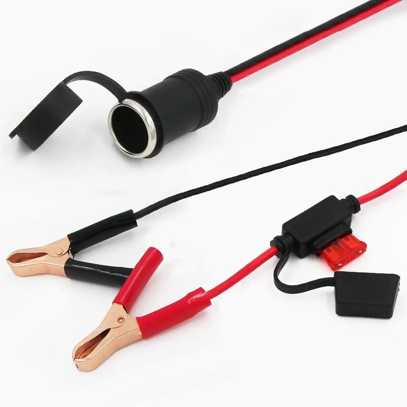Car Power Cable Manufacturer - 12V Cigar Lighter to Alligator Clips 6FT Extension