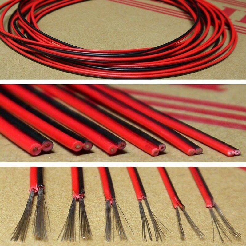 Flat Ribbon Wire Cable Manufacturer - Stranded 2468 PVC 2 Pin Red Black 16-28AWG