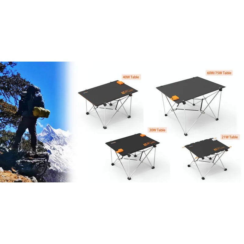 Solar Table Manufacturer - Portable Foldable 40W with Fast Solar Charger for Camping