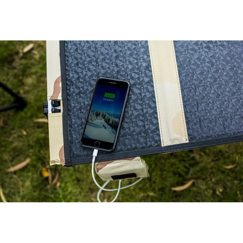 Solar Table Manufacturer - Folding Table of Aluminum & Waterproof Nylon with Power Charging