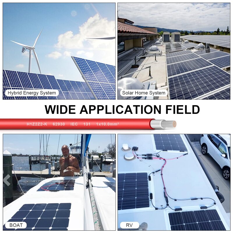 Solar Panel Wire Manufacturer - Tinned Copper 8AWG 10mm for Outdoor Automotive RV Boat