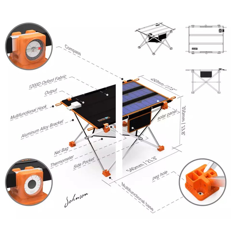 Solar Table Manufacturer - Portable Foldable with Fast Solar Panel Charger for Outdoor