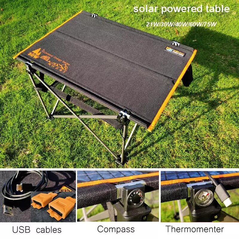 Solar Table Manufacturer - Portable Foldable with Fast Solar Panel Charger for Outdoor