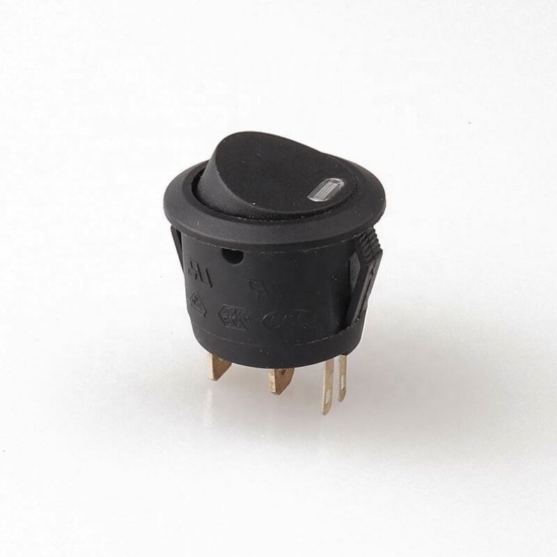 Push Button Switch - 3pin Self-locking Round Panel Mount Reset Push Button