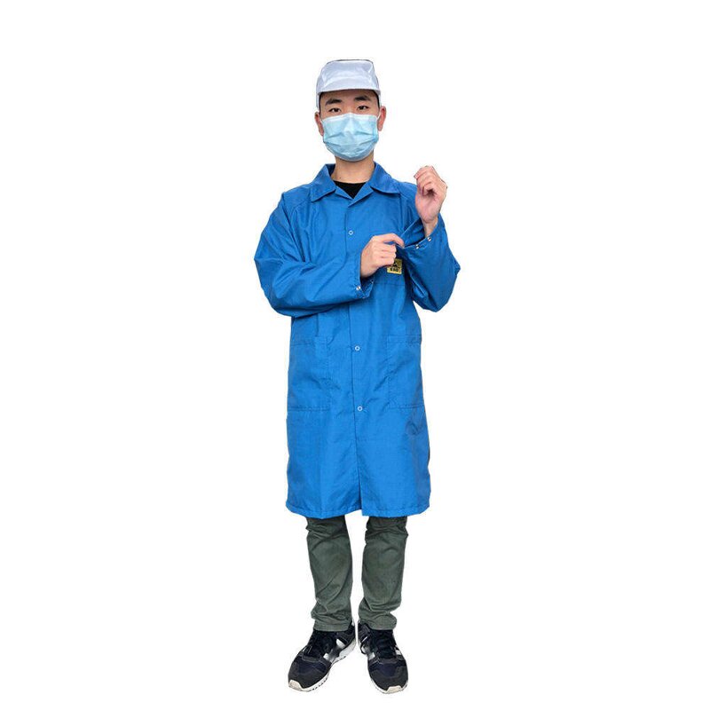 ESD Labcoat Manufacturer - Polyester Safety Clothing Cleanroom Antistatic Conductive Fiber
