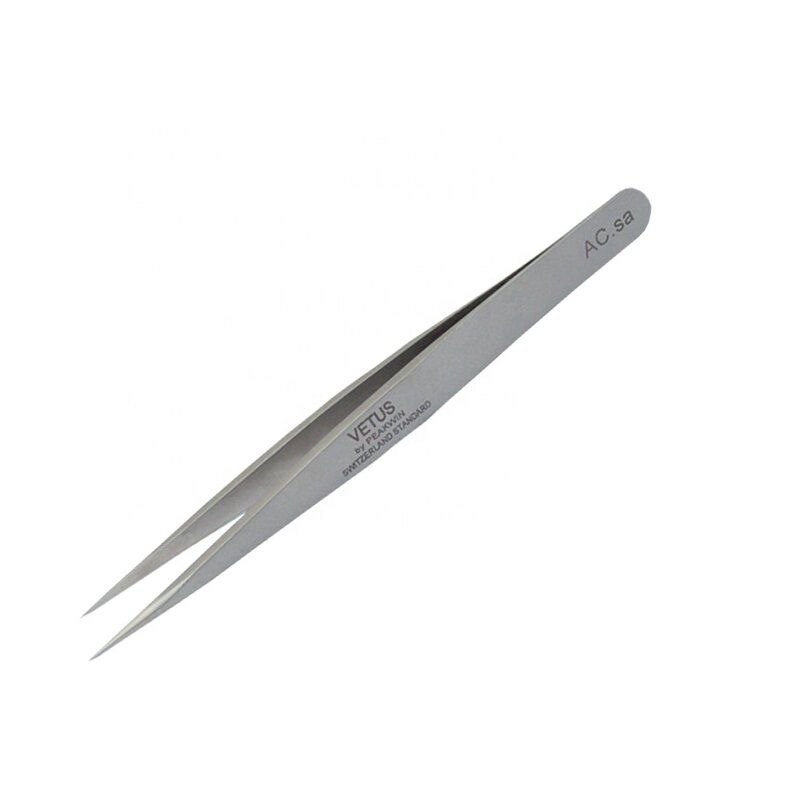 Tweezers Manufacturer - 5-SA VETUS Stainless Steel Custom for Eyelash Extension with Logo