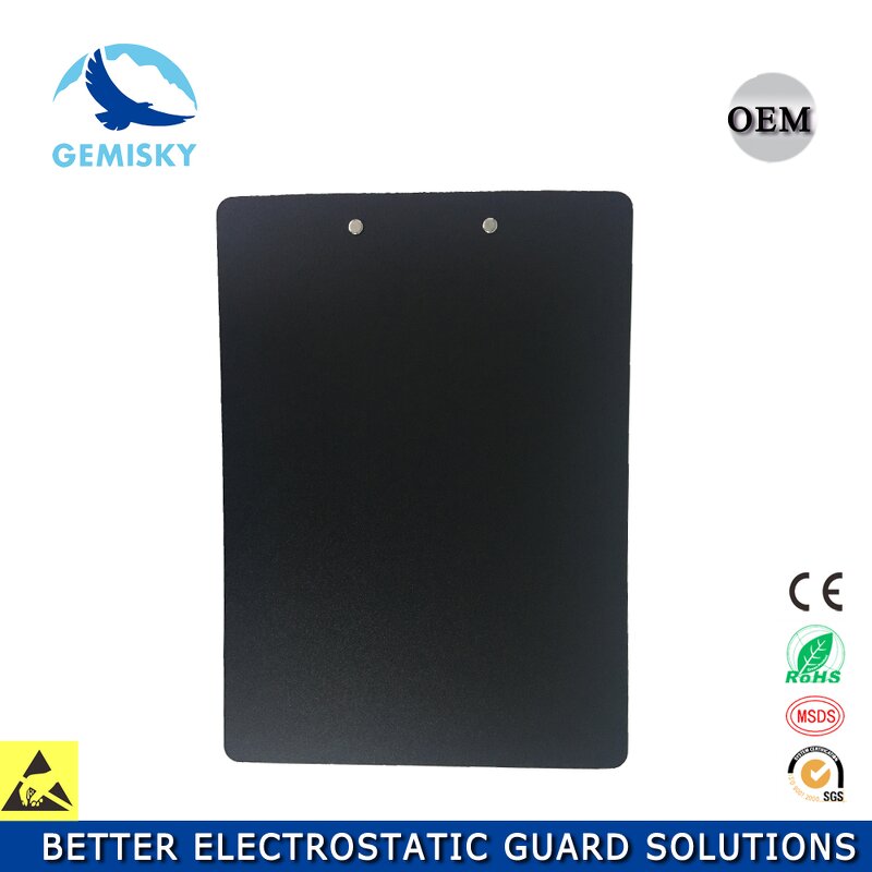ESD Clip Board Manufacturer - A4 Plastic Black Anti Static Document Holder for Cleanroom