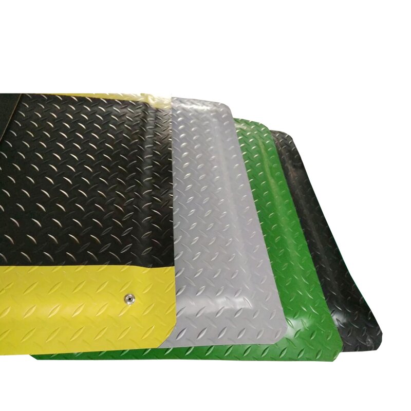 ESD Anti-fatigue Mat Manufacturer - Black&Yellow Non-slip Diamond Plate PVC Rubber