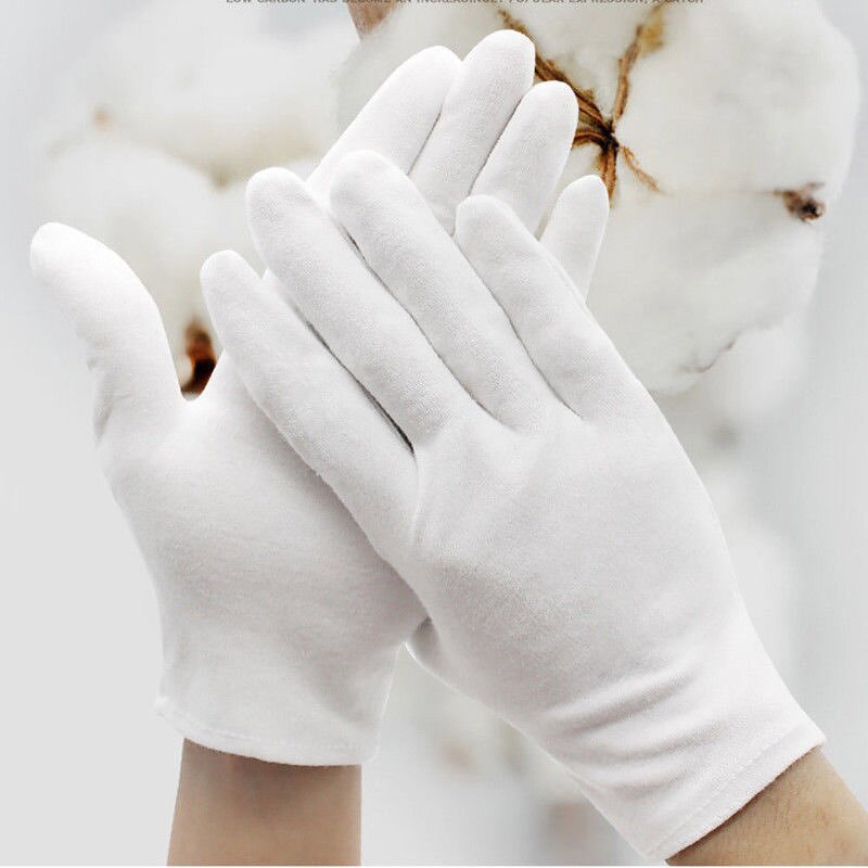 ESD Gloves Manufacturer - Free Sample 100% Cotton Microfiber White for Jewelry Silver