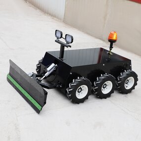 Snow Shovel - Folding Yellow 4 Wheel Drive Tractor Gasoline Snow Blower