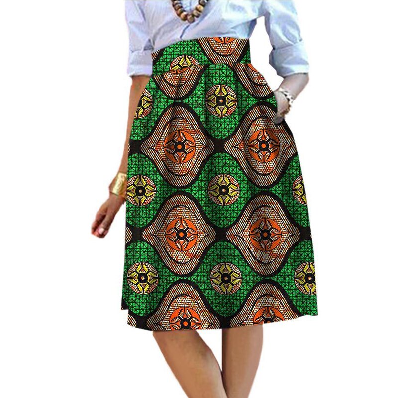 African Skirt - Hot Sale Real Ankara Wax Cotton African Women Skirts