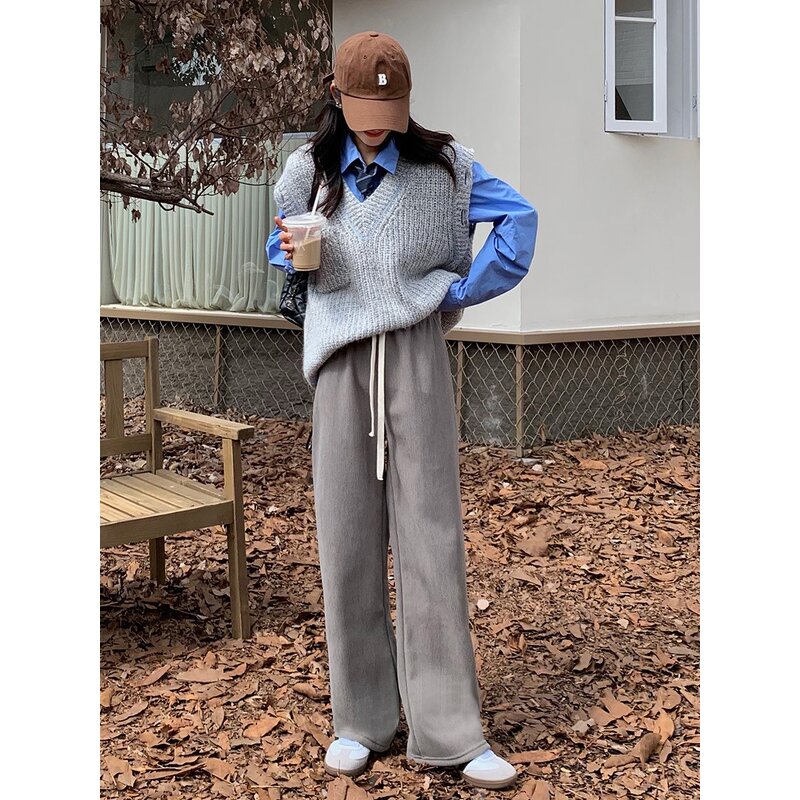 Women Set - 2024 V-neck Long Sleeve Loose Knit Skirt 2 Piece