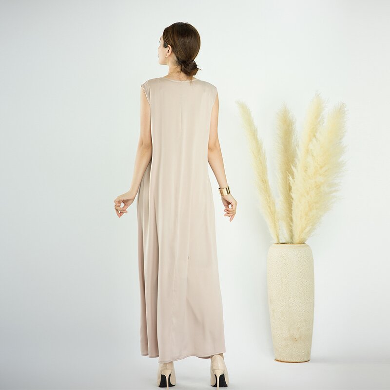 Inner Dress - Satin Sleeveless Under Abaya Slip Dress Muslim Women