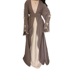 Abaya Manufacturer - 2025 Eid 5 Colors With Bows Open Abaya Latest Design