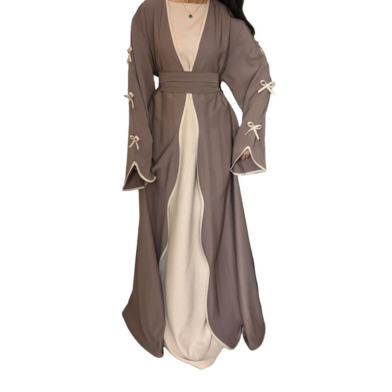 Abaya Manufacturer - 2025 Eid 5 Colors With Bows Open Abaya Latest Design