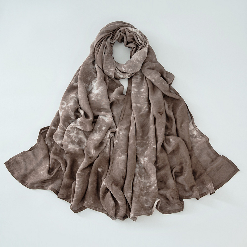 Hijab Scarf - Tie-Dye Rayon Wide Edge Double Stitch Modal Breathable