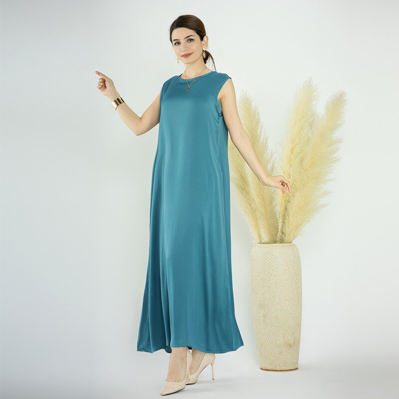Inner Dress - Satin Sleeveless Under Abaya Slip Dress Muslim Women