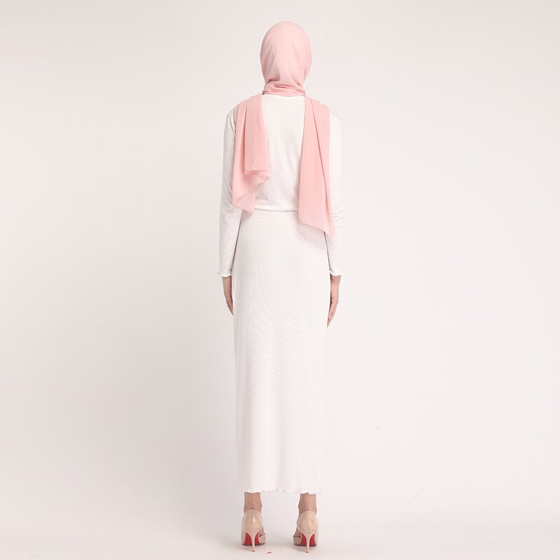 Inner Dress - White Black Khaki Jersey Plain Soft Abaya Inner Muslim