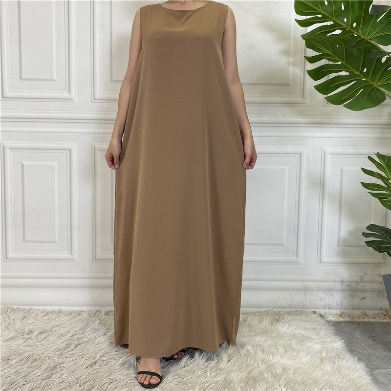 Inner Dress - 12 Colors Nida Sleeveless Abaya Inner Slip Muslim Women