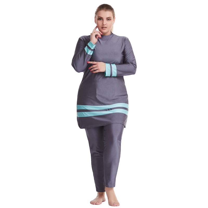 Swimwear - 3 Colors Muslim Plus Size Islamic Women Swimming Clothes