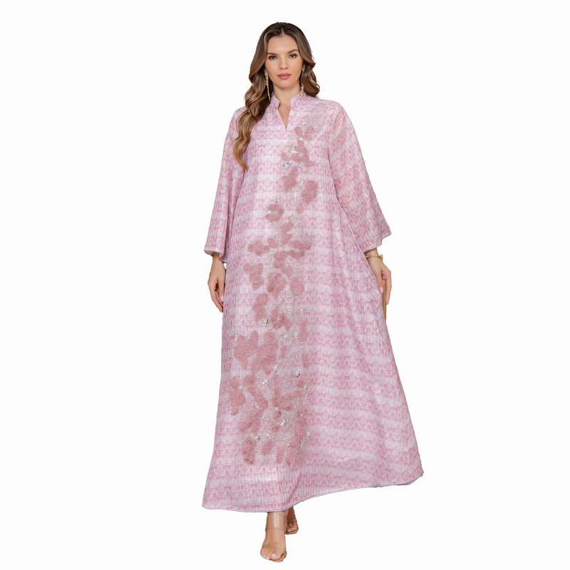 Kaftans - Middle East Dubai Embroidered Printed Eid Caftan Moroccan