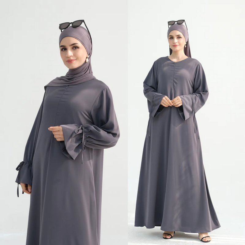 Abaya Manufacturer - 2025 Ramadan Eid 6 Colors Dubai Plain Nida Adjustable Strings