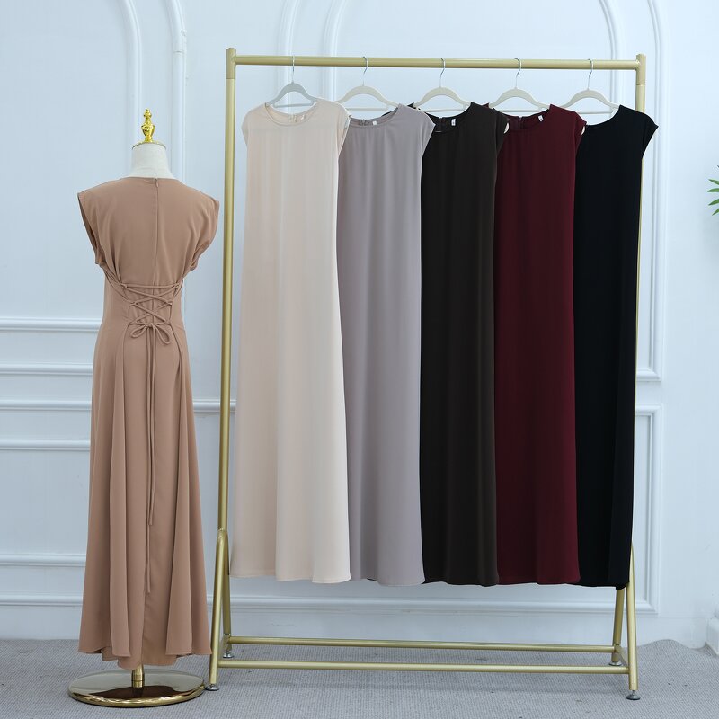 Inner Dress - 7 Colors Soft Nida Abaya Under Slip With Strings Muslim