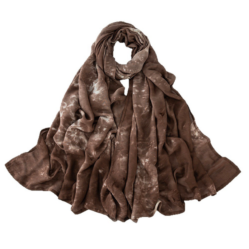 Hijab Scarf - Tie-Dye Rayon Wide Edge Double Stitch Modal Breathable