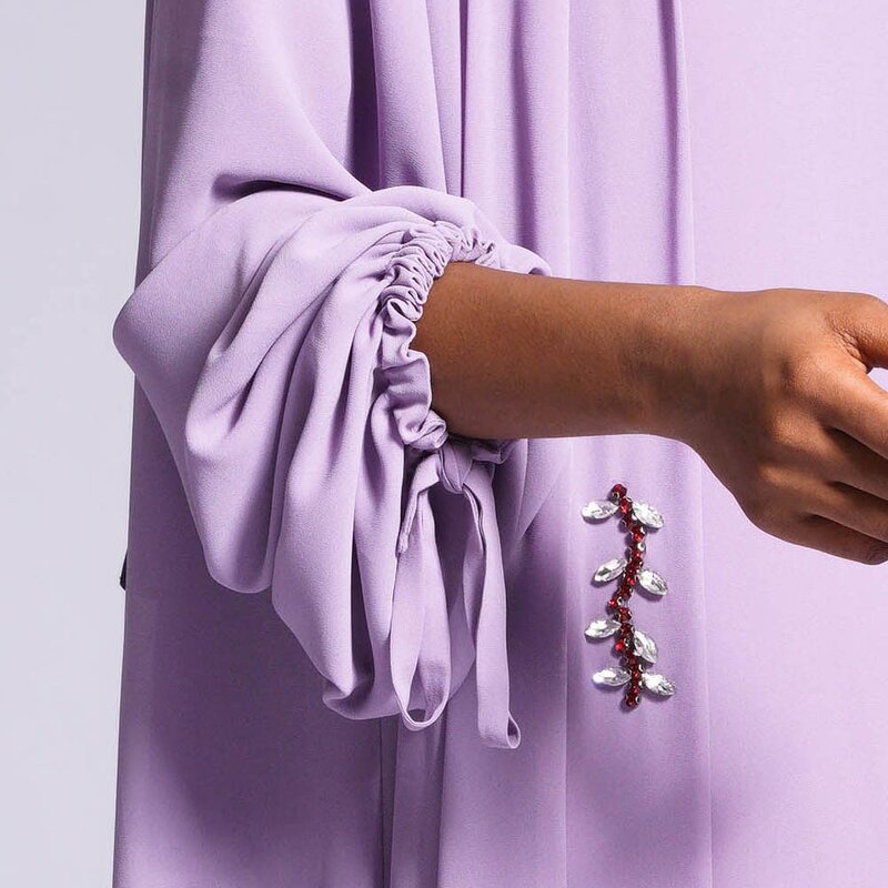 Abaya Manufacturer - Beaded Chiffon 2 Piece Set Dubai Muslim Women Modest Wear