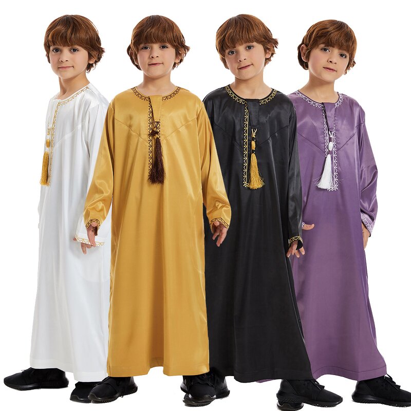 Boy Thobe - Dubai 4 Colors Muslim Children Boys Eid Dress Thobe