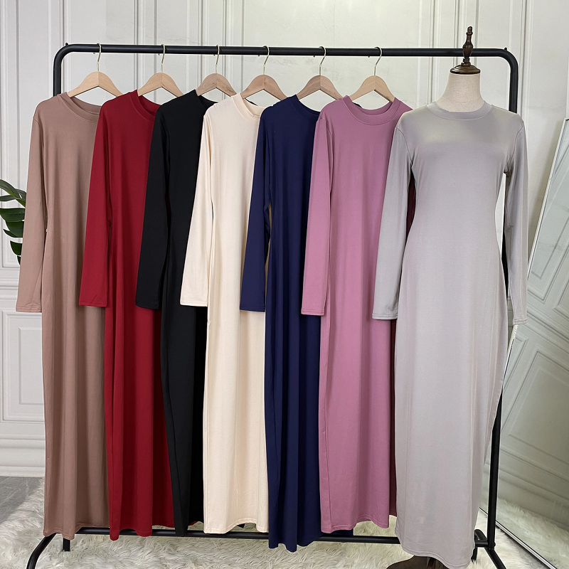 Inner Dress - Jersey Long Sleeve Soft Comfortable Abaya Inner Muslim