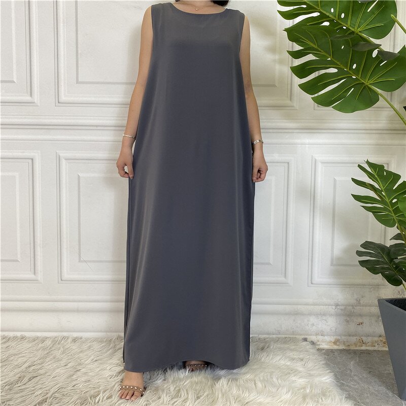 Inner Dress - 12 Colors Nida Sleeveless Abaya Inner Slip Muslim Women