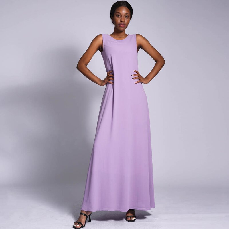 Inner Dress - Two Layer Chiffon Sleeveless Under Abaya Slip Dress