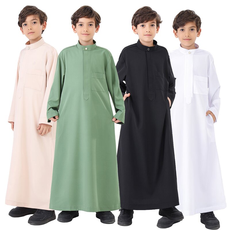 Boy Thobe - Saudi Dubai 4 Colors Muslim Islamic Kids Boys Clothing