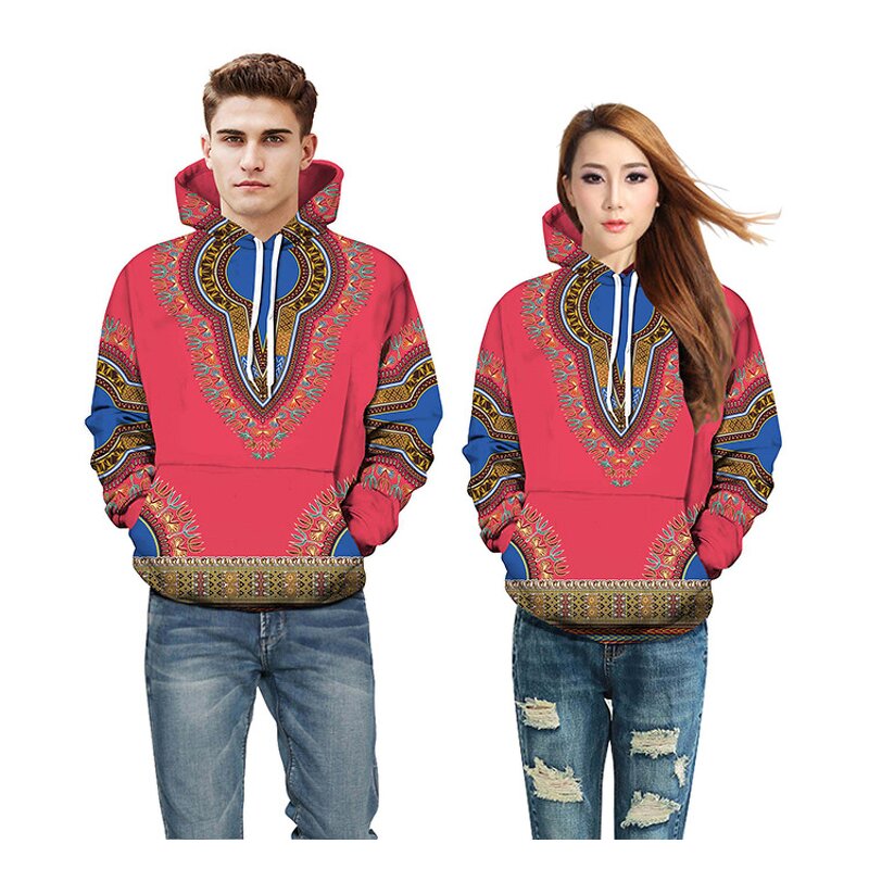 Hoodies - 6 Colors Polyester Couples African Clothing Custom In-stock