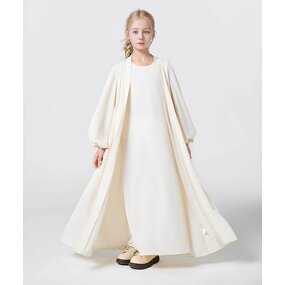 Kids Abaya - 2024 12 Colors Three Layers Chiffon Open Muslim Girls