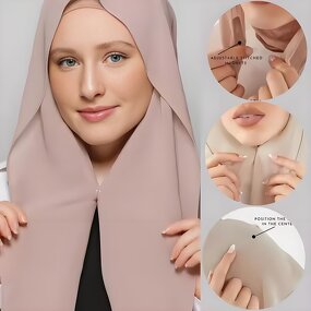 Instant Hijab - 16 Colors Chiffon Built-in Magnets Undercap Wholesale