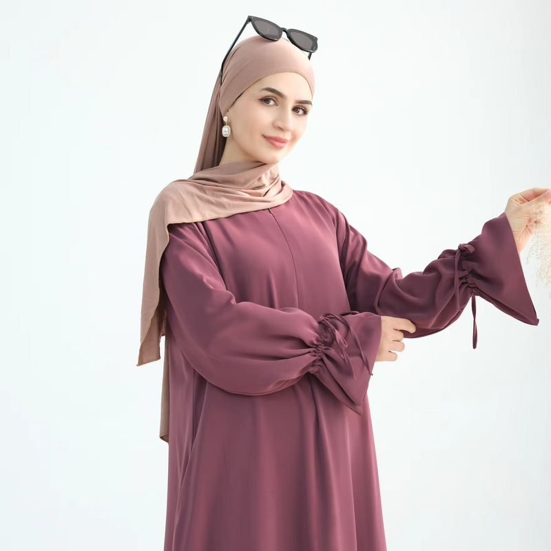 Abaya Manufacturer - 2025 Ramadan Eid 6 Colors Dubai Plain Nida Adjustable Strings