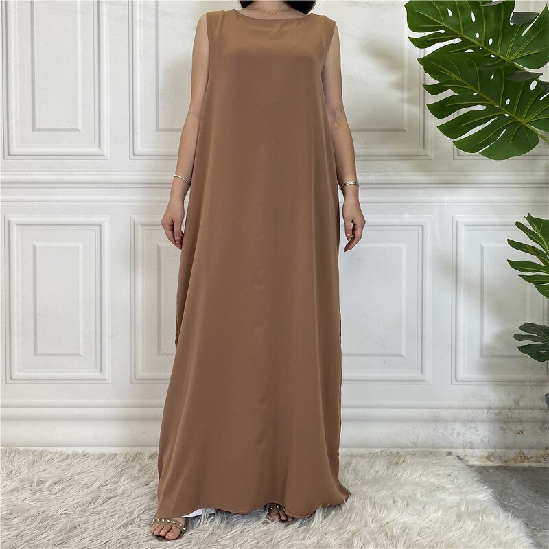 Inner Dress - 12 Colors Nida Sleeveless Abaya Inner Slip Muslim Women