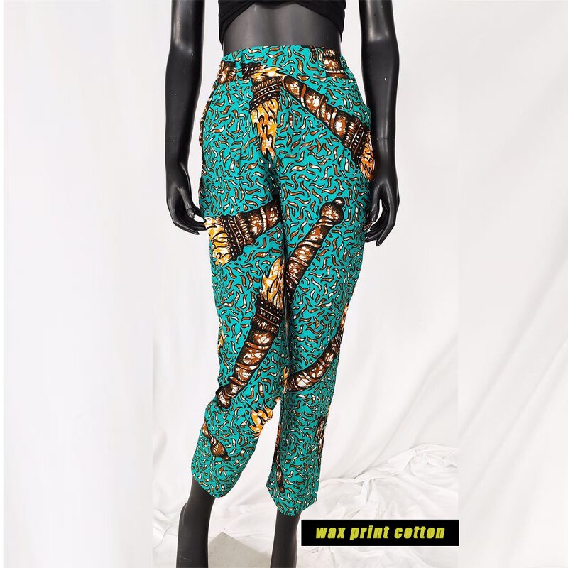 African Pants - Real Ankara 100% Cotton Batik High Waisted Many Colors