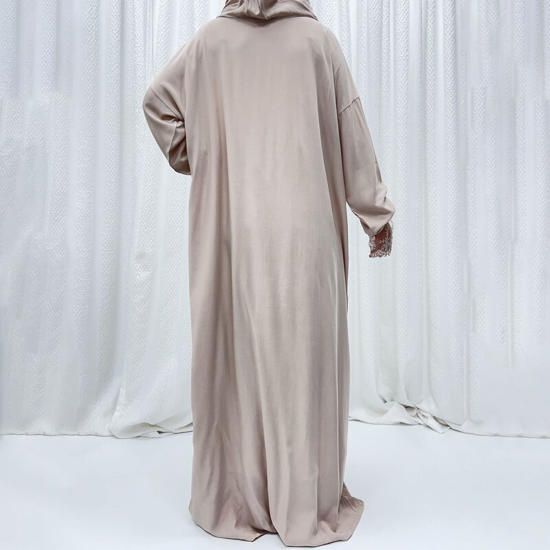 Prayer Dress - 5 Colors One Piece Lace Hooded Eid Muslim Prayer Garment