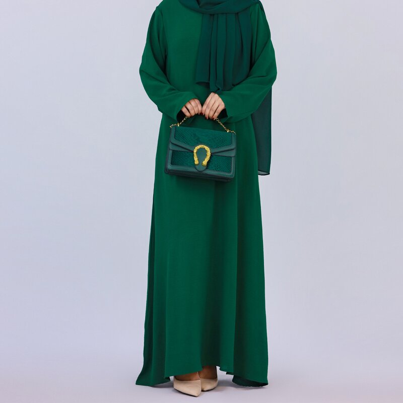 Inner Dress - Jazz Crepe Casual Modest Long Abaya Under Dress Muslim