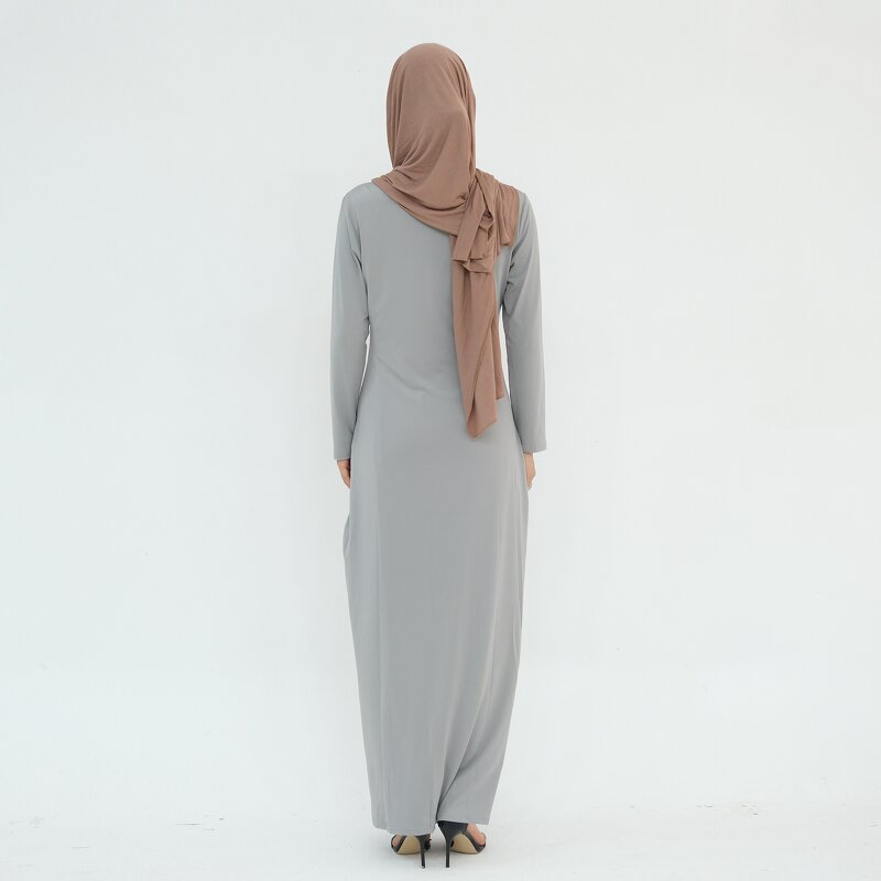 Inner Dress - 5 Colors Long Sleeve Milky Knitted Under Abaya Muslim