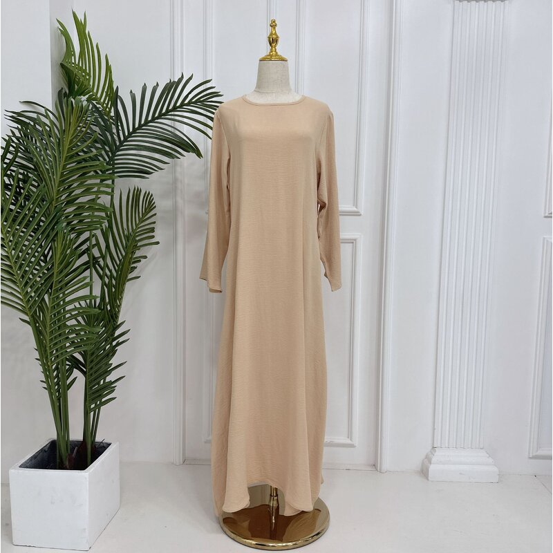 Inner Dress - Jazz Crepe Casual Modest Long Abaya Under Dress Muslim